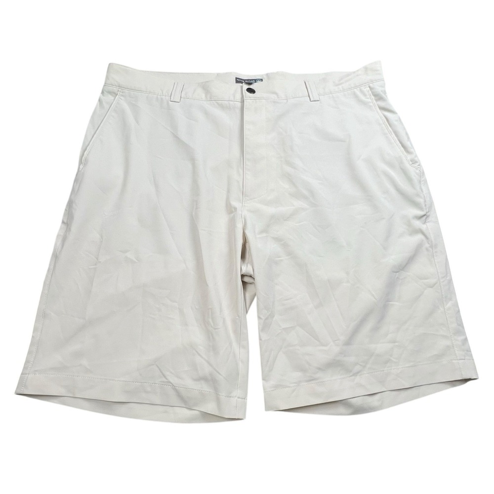 Peter Millar Crown Sport Mens 38 Beige Shackleford Hydrid Performance Shorts